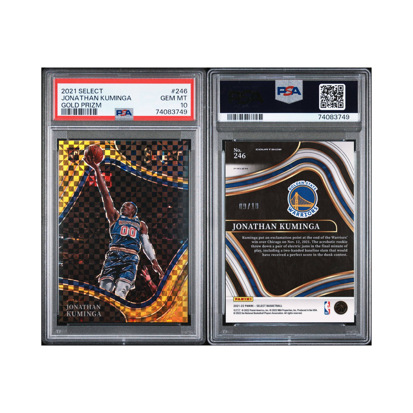 2021 Panini Select Jonathan Kuminga Courtside Gold RC PSA 10