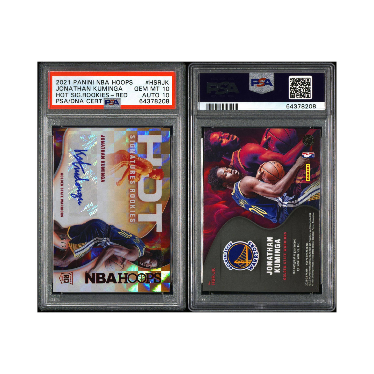 2021 NBA Hoops Jonathan Kuminga Hot Signatures Rookies Red PSA 10