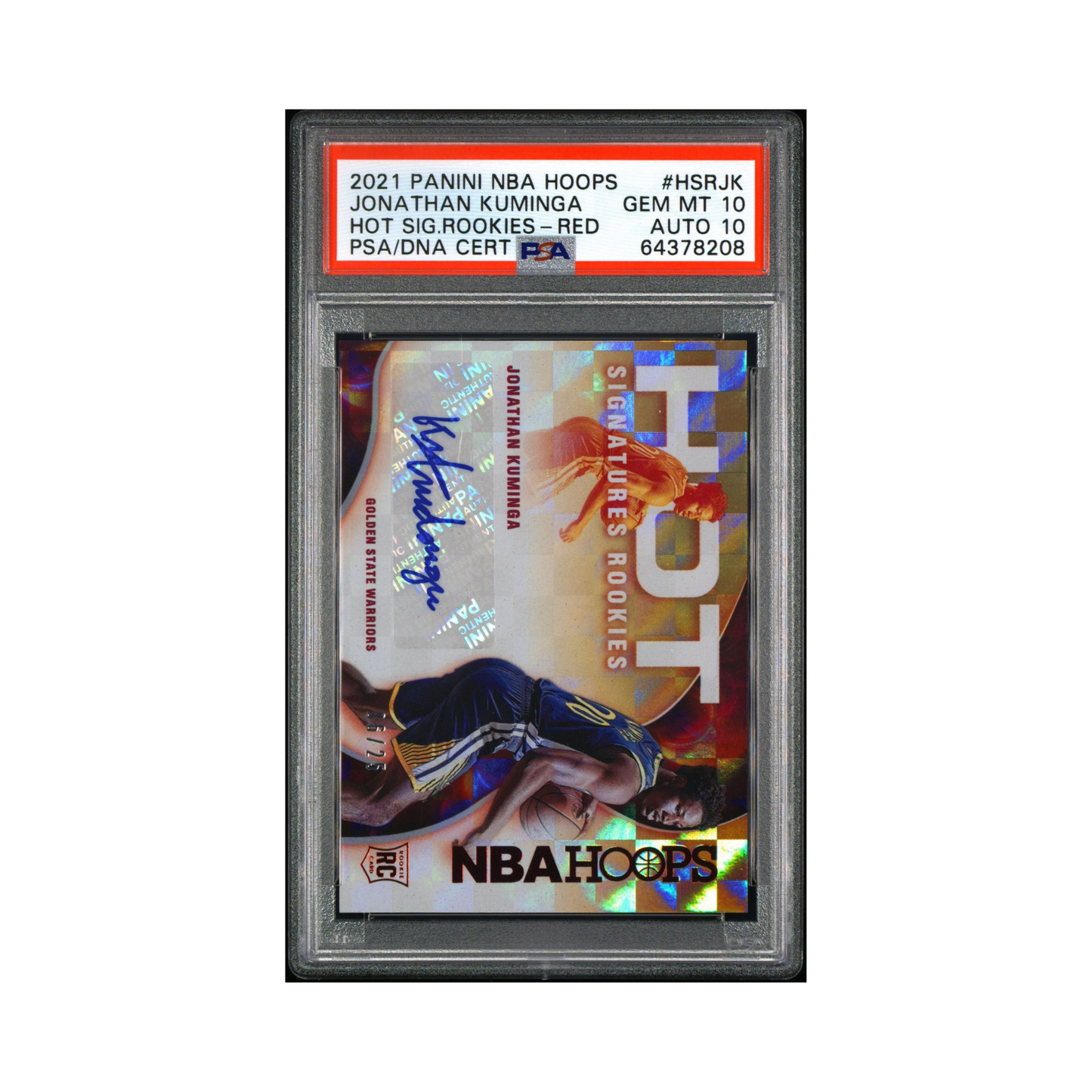 2021 NBA Hoops Jonathan Kuminga Hot Signatures Rookies Red PSA 10