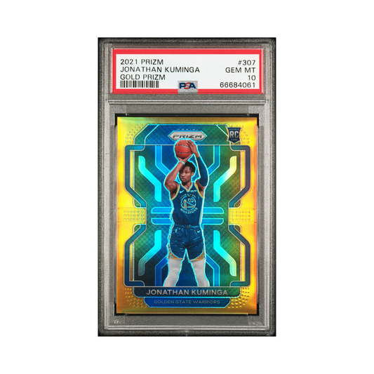 2021 Panini Prizm Jonathan Kuminga #307 Gold Prizm PSA 10 GEM MT